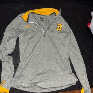 Nike DePauw University Gray and Yellow Quarter-Zip Pullover
